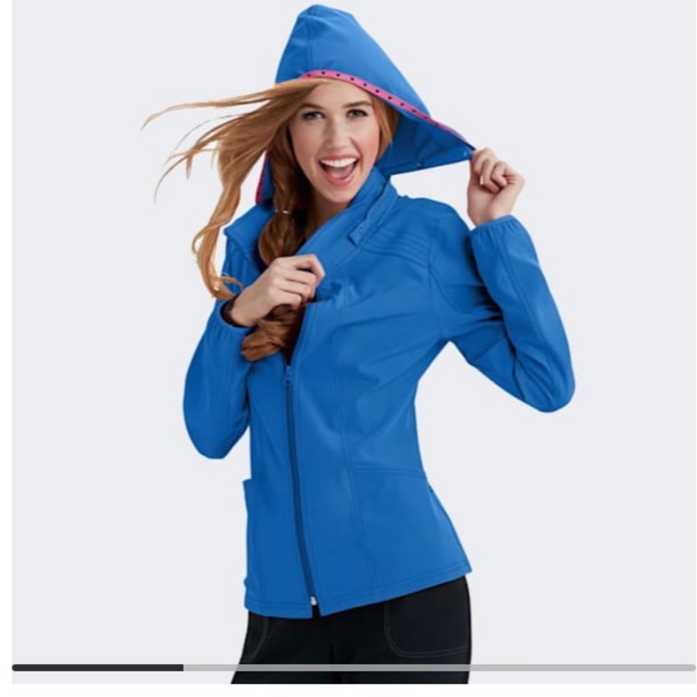 HeartSoul Hooded Scrub Jacket- royal blue